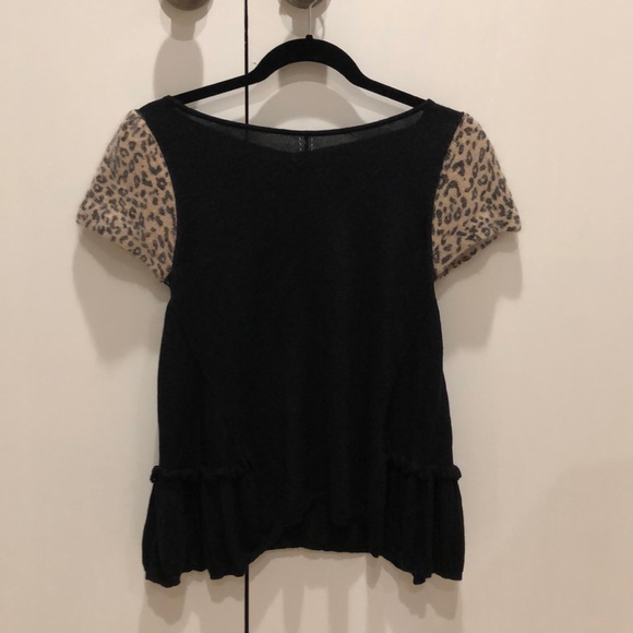 Anthropologie Leifsdottir Leopard Print Sweater, black, sz s - Picture 3 of 6